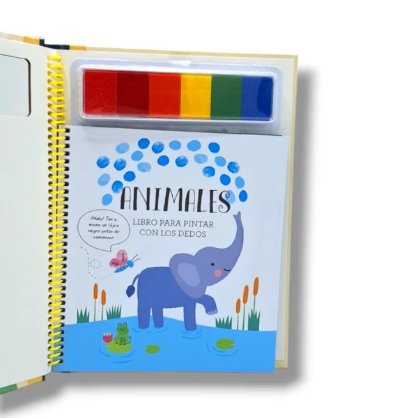 Libro para pintar con los dedos (AVENTURAS - ANIMALES) - Imagen 2